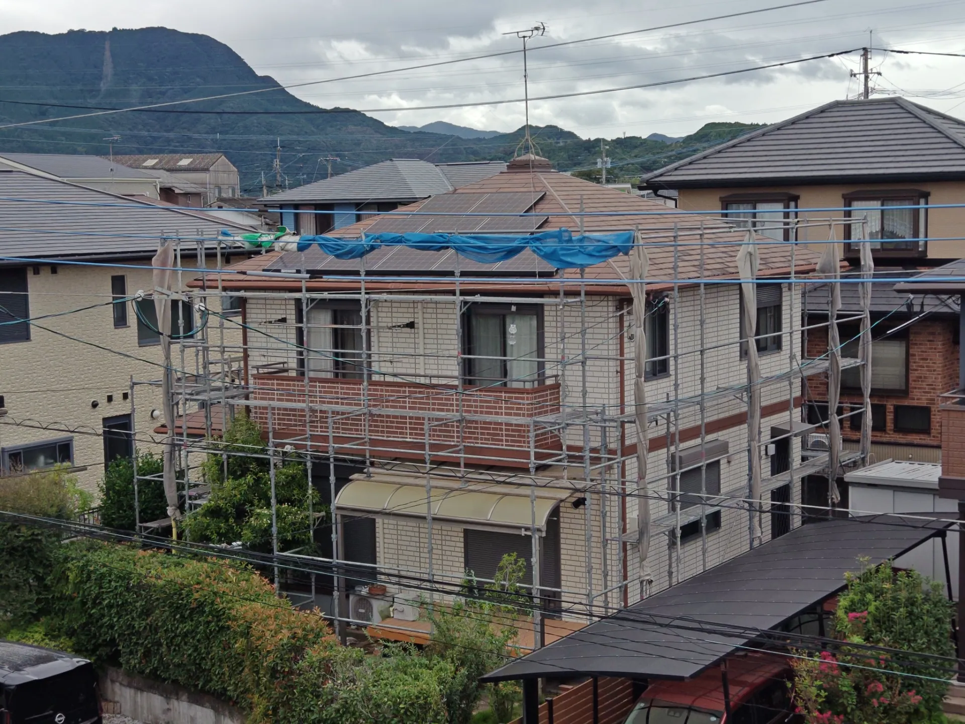 姶良市【現場リポート】足場組立完成